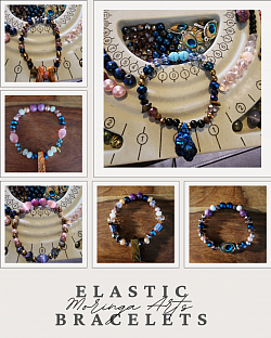 Elastic Semi Precious Stone Bracelets