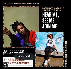 Sage Seeker Event at The Amistad Display in The Wadsworth Atheneum. Music performed by: Ym, Dance Performed by Ginette Christie